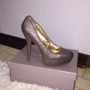 Glitter high heels.